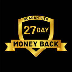 money back guaranteed badge in gold color