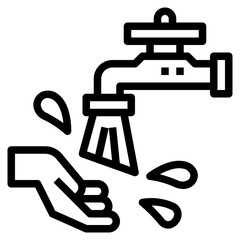 washing hand line icon style