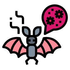 bat filled outline icon style