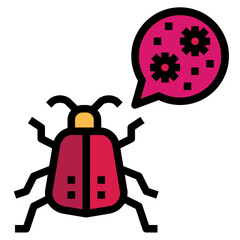 Bug filled outline icon style