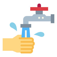 hand wash flat icon style