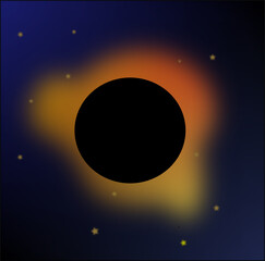 Black planet in space illustration