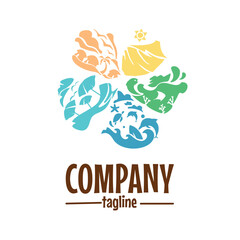 Hawai Maui flower logo suit for your tour and travel business