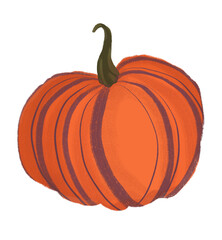 Halloween pumpkin on white background. Happy Halloween.