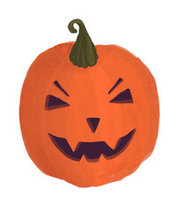 Halloween pumpkin on white background. Happy Halloween.