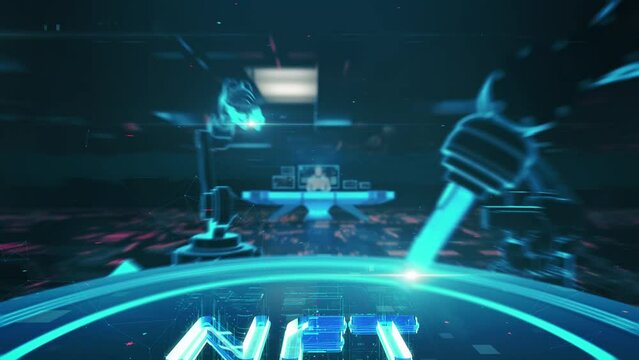 Sandbox Metaverse with digital technology hitech concept
