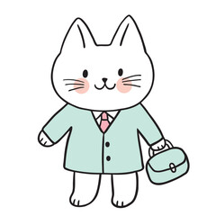 Cartoon cute character funny cat vector.