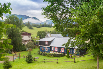 Traditional wooden house in the mountains of Zdiar, Slovakia