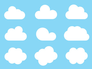 シンプルな雲のアイコンセット