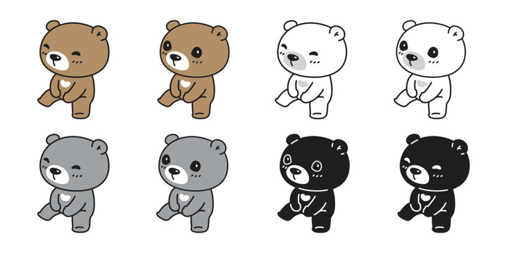 Bear vector polar sitting icon logo cartoon character illustration clip art design