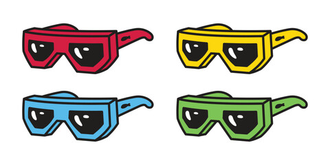 sunglasses icon logo vector cartoon character eyeglasses eyewear doodle illustration clip art design