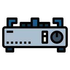 gas stove filled outline icon style
