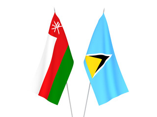 Obraz premium Saint Lucia and Sultanate of Oman flags