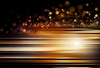 Magical shimmer bokeh and light rays gold luxury background/ wallpaper/ backdrop