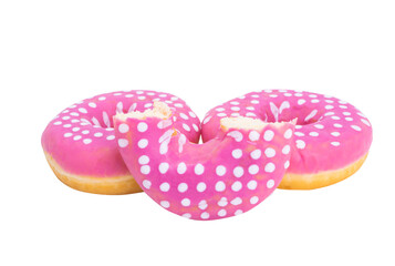 donut in pink glaze isolated