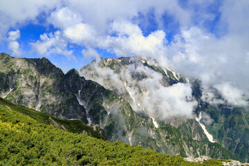 夏の八方尾根からの風景（ 白馬三山 方面 ）