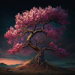 background with cherry blossom tree_02