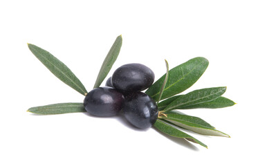 olives with leaves isolated