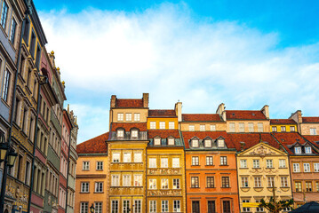Antique building view in Old Town Warsaw, Poland