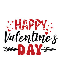 Happy Valentine Day, Happy valentine shirt print template, 14 February typography design