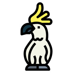 cockatoo filled outline icon style