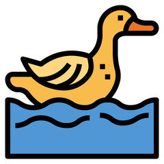 duck filled outline icon style