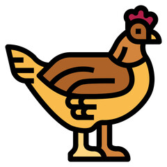 hen filled outline icon style