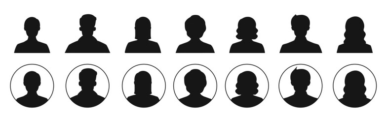 Avatar icon. Profile icons set. Male and female avatars. Vector illustration