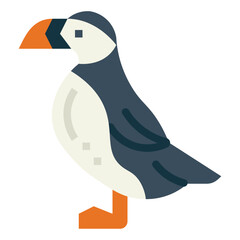 puffin flat icon style