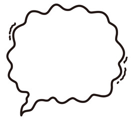 シンプルな吹き出し　不安　イラスト素材