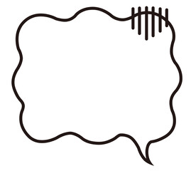 シンプルな吹き出し　落ち込む　イラスト素材