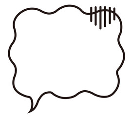 シンプルな吹き出し　落ち込む　イラスト素材