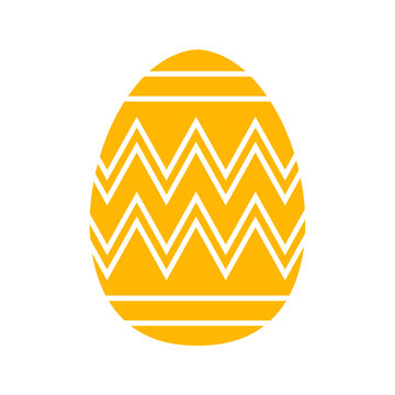 recommend clip art: Yellow easter egg with stripes and zigzags. Vector illustration