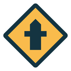 Fototapeta premium Crossroads ahead flat icon style