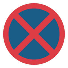 No stopping flat icon style