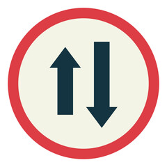 one way flat icon style