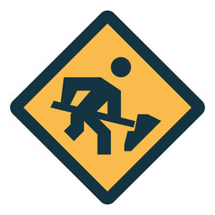 Road work flat icon style