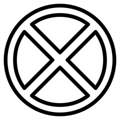 No stopping line icon style