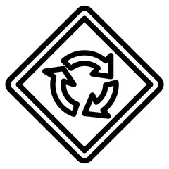Roundabout line icon style