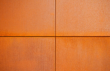 Detail of modern architecture corten building.