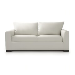 A White Couch Isolated on White Background Created with Generative AI and Other Techniques