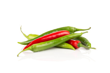 fresh green and red chili pepper