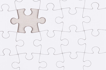 white puzzle jigsaw close up