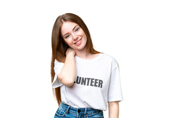 Obraz premium Young volunteer woman over isolated chroma key background laughing