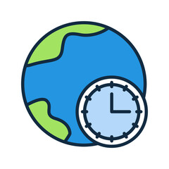 Global time icon. sign for mobile concept and web design. vector illustration