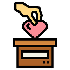 charity filled outline icon style