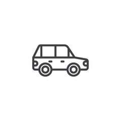 SUV car line icon