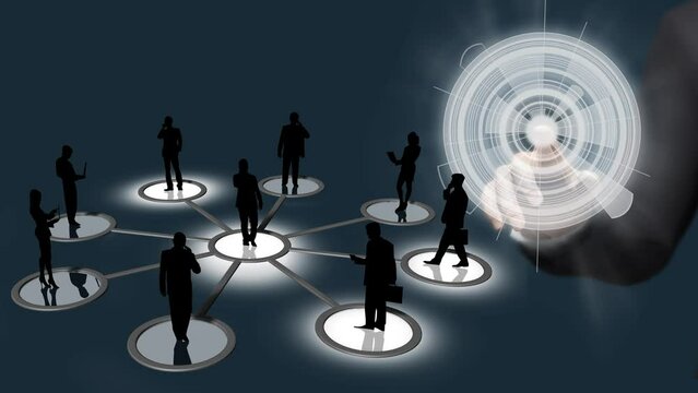Filmato. Illustrazione 3D. Sfondo mondo digitale. Sequenza di zero e uno concetto di connessione globale tra persone, social network, e dispositivi informatici.