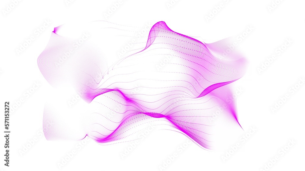 Poster abstract colored wave lines. fluid smoke like shape constructed from polygons. 3d rendering
