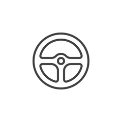 Steering wheel line icon